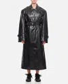 Sportmax Black Nappa Leather Alfeo1234 Trench Coat In Black