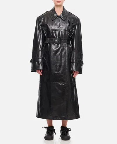 SPORTMAX ALFEO LEATHER TRENCH COAT