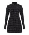 Sportmax Rhinestone-embellished Jersey Minidress In Black