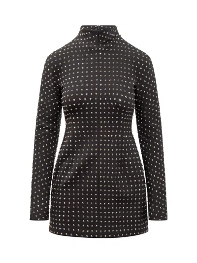 SPORTMAX ALL-OVER EMBELLISHED LONG-SLEEVED DRESS