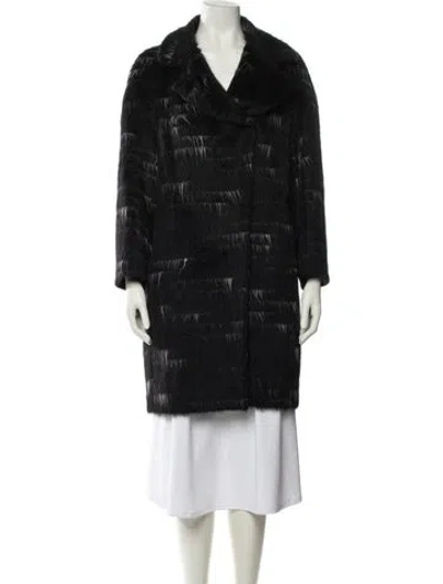 Pre-owned Sportmax Alpaca Faux Fur Jacket In Black