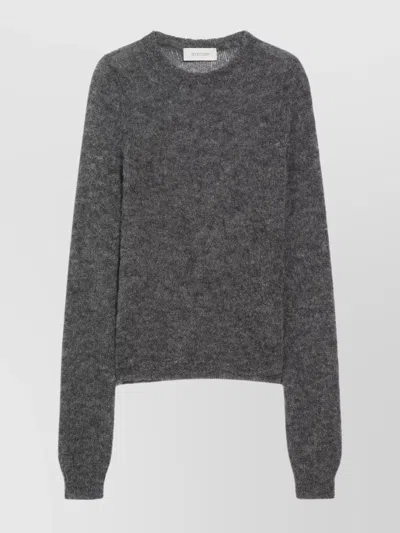 Sportmax Alpaca Knit Crew-neck Sweater In Gray