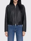 Sportmax Sheep Nappa Leather Jacket With Elastic Quilted Detailing In Black
