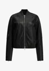 Sportmax Sheep Nappa Leather Jacket With Elastic Quilted Detailing In Black