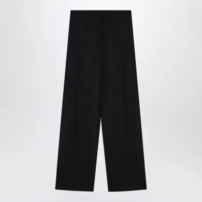 Sportmax Ampezzo Black Wide Trousers In Beige