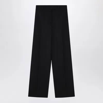 Sportmax Ampezzo Black Wool Wide Trousers