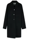 Sportmax Andria' Black Wool Coat In Black