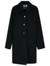 Sportmax Andria' Black Wool Coat In Black