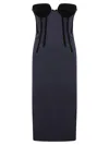 Sportmax Anemone Wool-blend Bustier Midi Dress In Blue