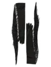 Sportmax Long Fringe Detail Gloves Collection In Black
