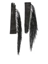 Sportmax Long Fringe Detail Gloves Collection In Black