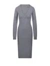 Sportmax Angizia V-neck Long-sleeved Dress In Medium Gray