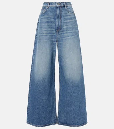 Sportmax Mid-rise Wide-leg Jeans Angri In Blau