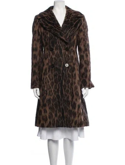 Pre-owned Sportmax Animal Print Coat In Brown