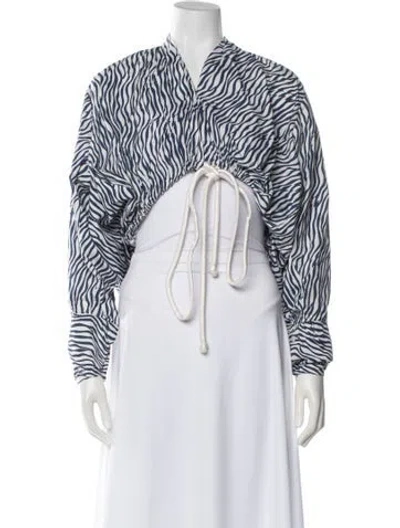 Pre-owned Sportmax Animal Print Jacket In White