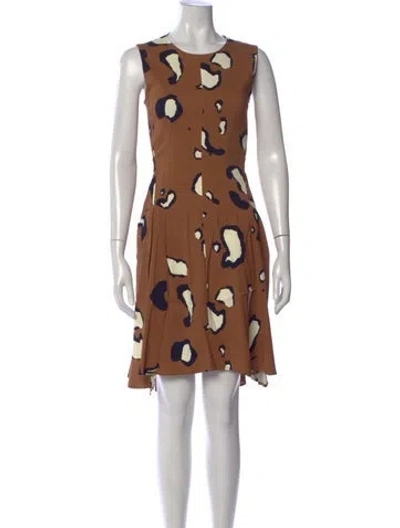 Pre-owned Sportmax Animal Print Mini Dress In Brown