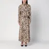 Sportmax Silk Leopard Print Astoria Maxi Dress In Beige