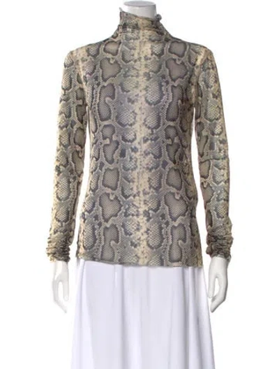 Pre-owned Sportmax Animal Print Turtleneck Top In Multi