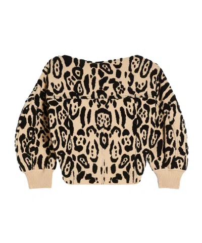 Sportmax Animal Printed Jacquard Sweater In Nude