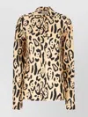 Sportmax Armony Animal Patterned Long-sleeved Shirt In Black