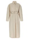 Sportmax Perforated Coat In Neutral