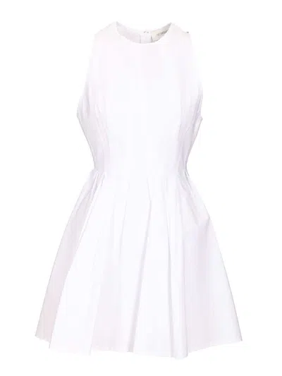Sportmax Ara Sleeveless Washed Cotton Mini Dress Dresses White