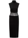 Sportmax Arabba Dress Knit Sheer Panel Detail In Black