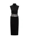 Sportmax Arabba Dress Knit Sheer Panel Detail In Nero