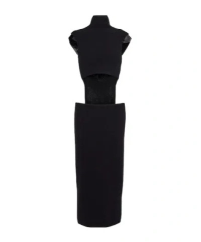 Sportmax Arabba Wool And Cashmere Midi Dress In Black