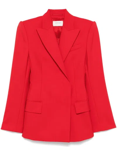 Sportmax Hourglass Tailored Double Breasted Stretch Blazer In Red