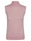 Sportmax Ardenza Roll Neck Sleeveless Vest In Pink