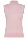 Sportmax Ardenza Roll Neck Sleeveless Vest In Pink