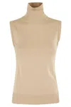 Shop Sportmax Ardenza Top With Turtelneck In Cammello