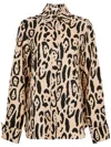 Sportmax Armony Animal Patterned Long-sleeved Shirt In Beige
