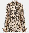 Sportmax Armony Animal Patterned Long-sleeved Shirt In Brown