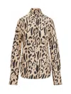 Sportmax Armony Animal Patterned Long-sleeved Shirt In Beige