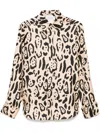 Sportmax Armony Animal Patterned Long-sleeved Shirt In Neutrals