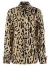 Sportmax Armony Animal Patterned Long-sleeved Shirt In Camel
