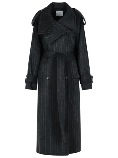 SPORTMAX SPORTMAX 'AROLD' PINSTRIPE TRENCH COAT