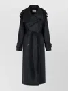 Sportmax Arold Pinstripe Trench Coat In Pure Wool In Black