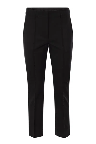 Sportmax Asiago - Cotton Mini Flare Trousers In Black