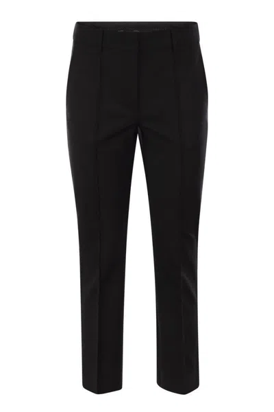 Sportmax Asiago - Cotton Mini Flare Trousers In Black