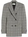 Sportmax Tailored Double Breasted Prince Of Wales Jacket In White