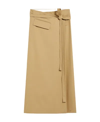 Sportmax Asymmetric Belted Skirt In Nude