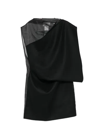 Sportmax Asymmetric Draped-panel Midi Dress In Black
