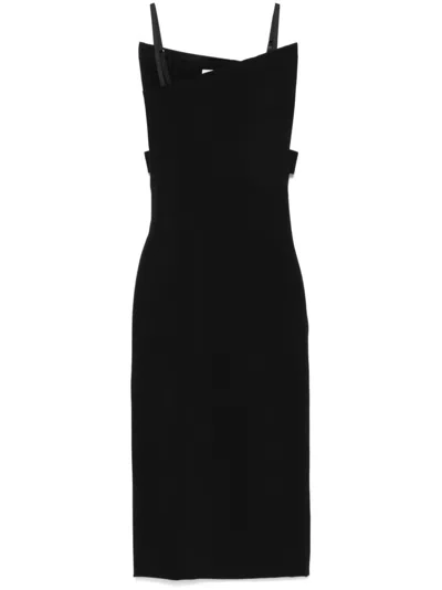 Sportmax Black Albi Midi Dress In 005 Black