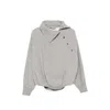 Sportmax Asymmetric Press-stud Sweatshirt In Grey