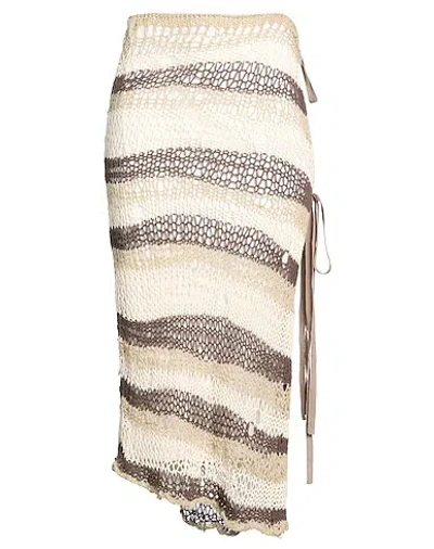 Sportmax Asymmetric Striped Knit Skirt In White