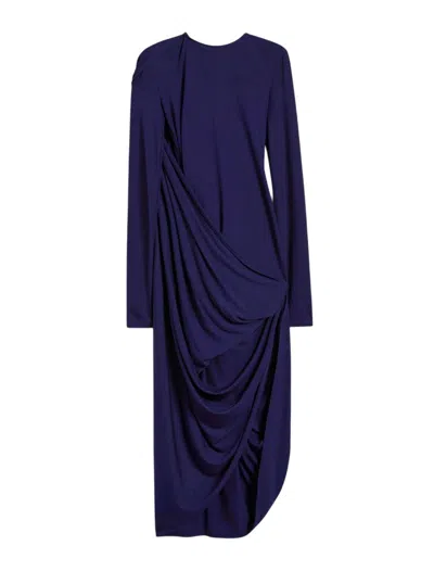 Sportmax Asymmetrical Draped Dress - Runway - Dark Purple In Blue