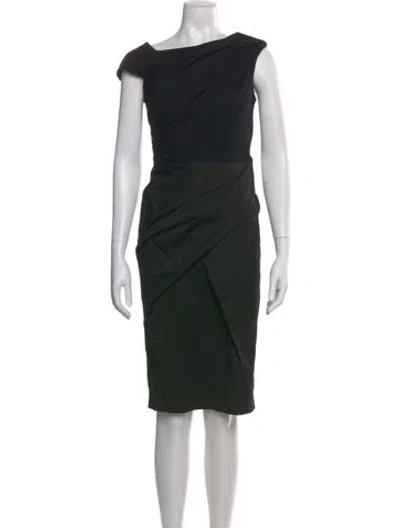 Pre-owned Sportmax Asymmetrical Knee-length Dress In Black